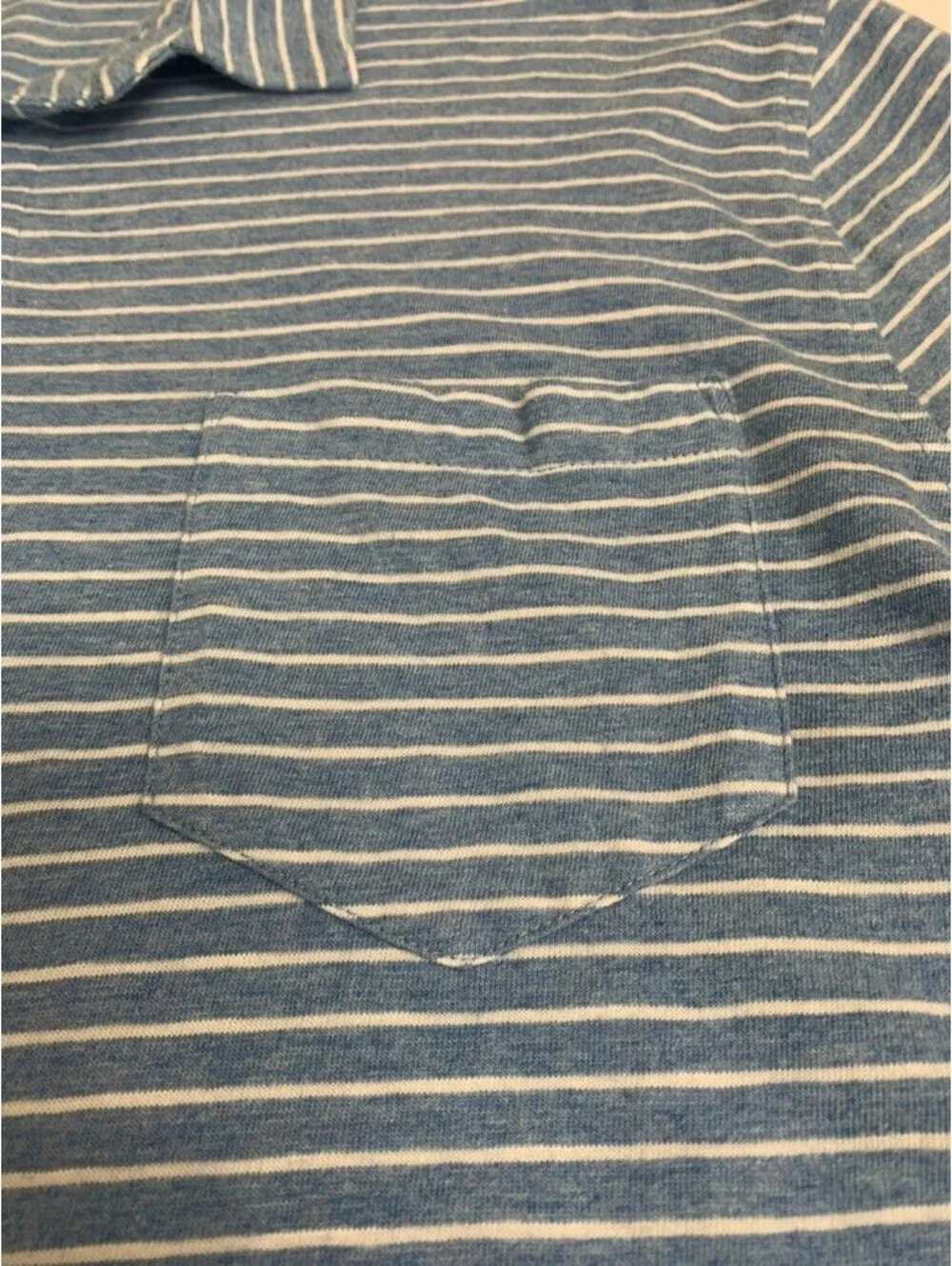 J Crew Blue Striped Slub Jersey Polo Shirt Size XL